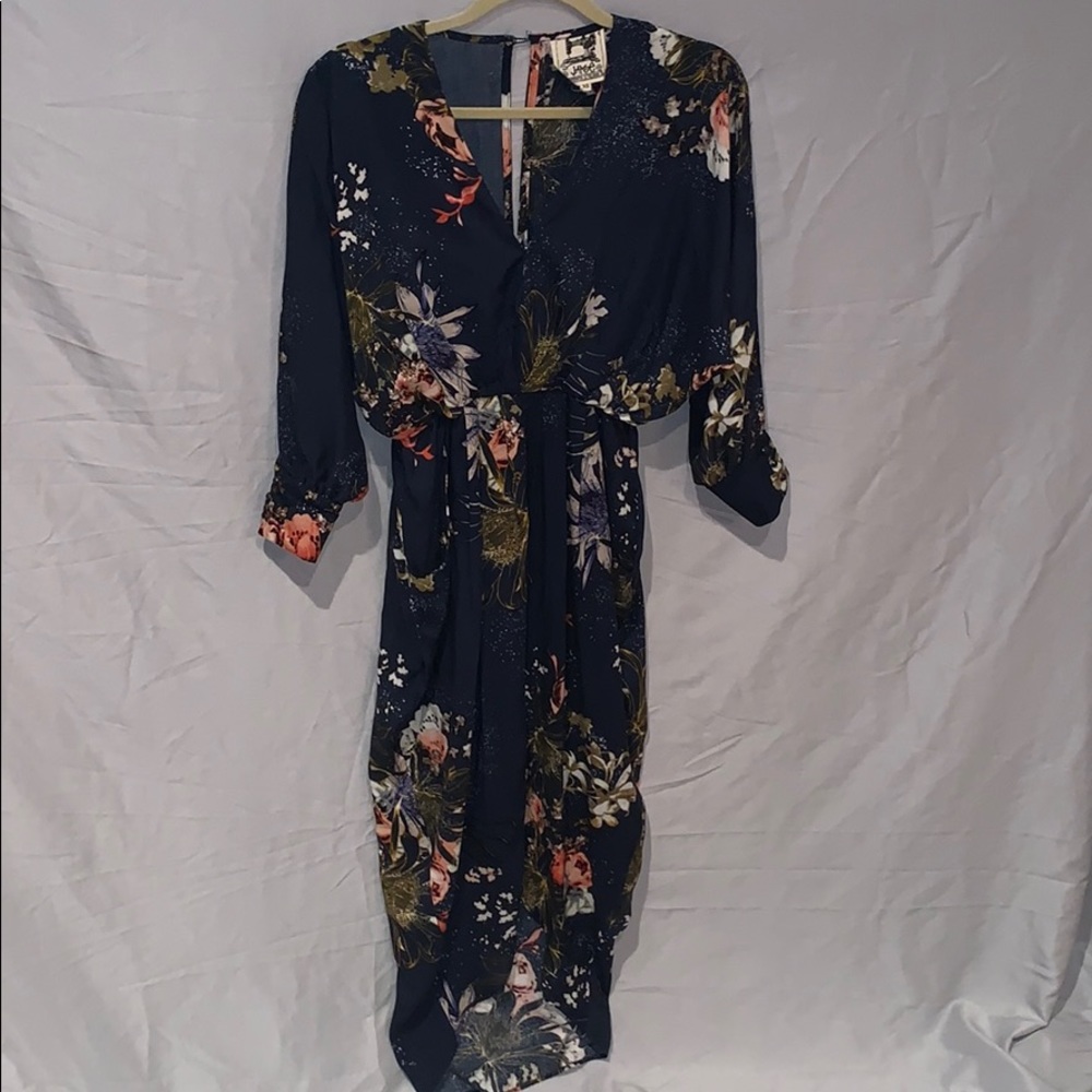 JAASE Sz.XS navy floral maxi dress